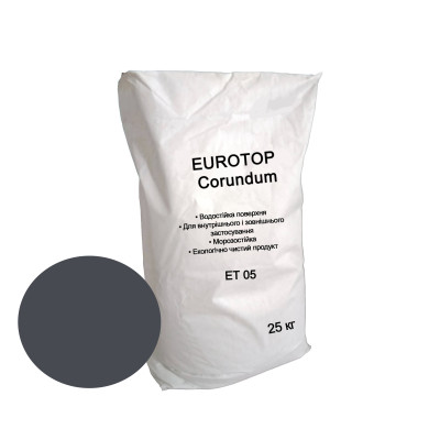 EUROTOP Corundum ET 05 – отвердитель для промышленных полов с корундом графитовый серый