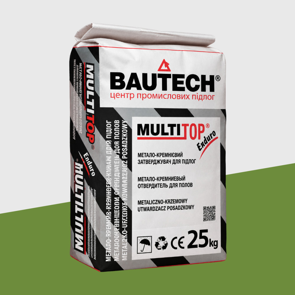 BAUTECH MULTITOP Enduro, металокремнієвий зміцнювач для бетонних підлог, 25 кг оливково-зелений 