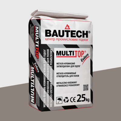 BAUTECH MULTITOP Enduro, металокремнієвий зміцнювач для бетонних підлог, 25 кг титаново-сірий