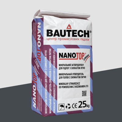 BAUTECH NANOtop NT, мінеральний зміцнювач для бетонних підлог, 25 кг графітний