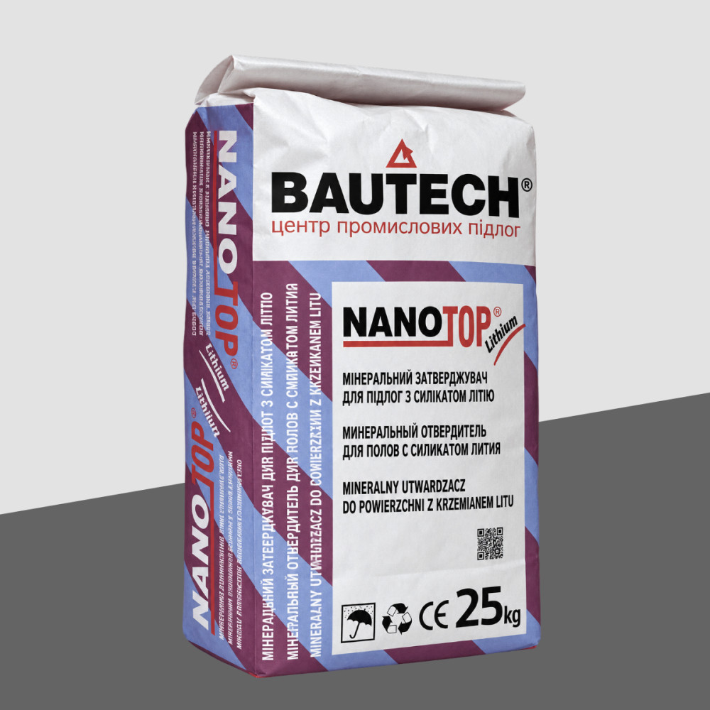 BAUTECH NANOtop NT, мінеральний зміцнювач для бетонних підлог, 25 кг натурально-сірий