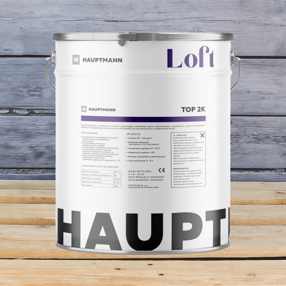 HAUPTMANN TOP 2K, двухкомпонентный декоративный микроцемент, 20 кг