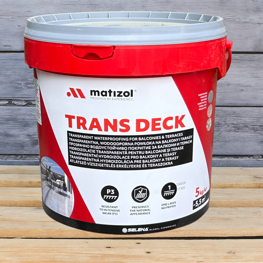 MATIZOL TRANS DECK, прозоре поліуретанове гідроізоляційне покриття, 5 кг