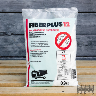 FIBERPLUS® 12 мм, полипропиленовая фибра для армирования бетона и строительных растворов, 0,9 кг
